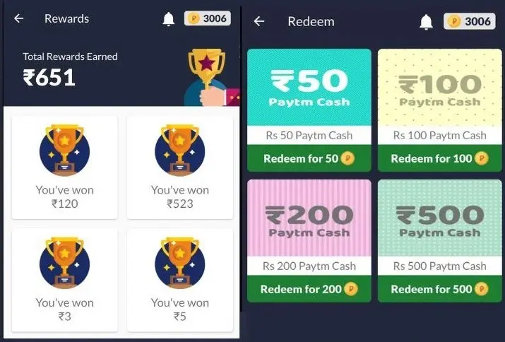 redeem rewards paytm cash