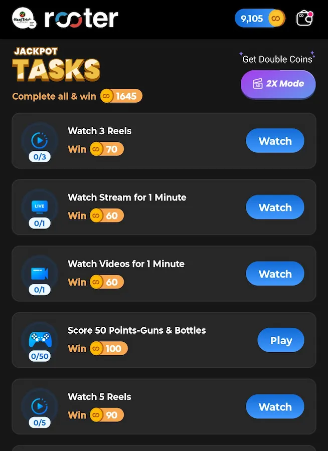 rooter app tasks