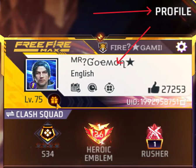 free fire max profile